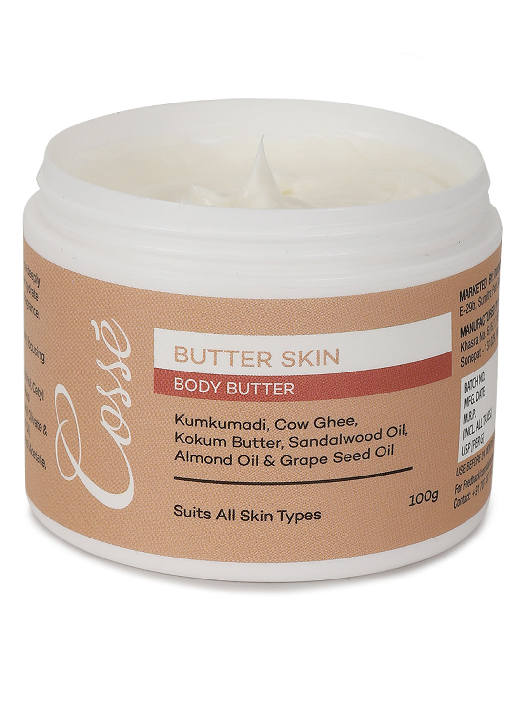 Butter Skin Body Butter with Kumkumadi, Cow Ghee, Kokum Butter for Men & Women